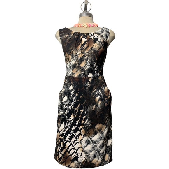 CONNECTED APPAREL Brown and Beige Sleeveless Dress Size 12 - Picture 11 of 15